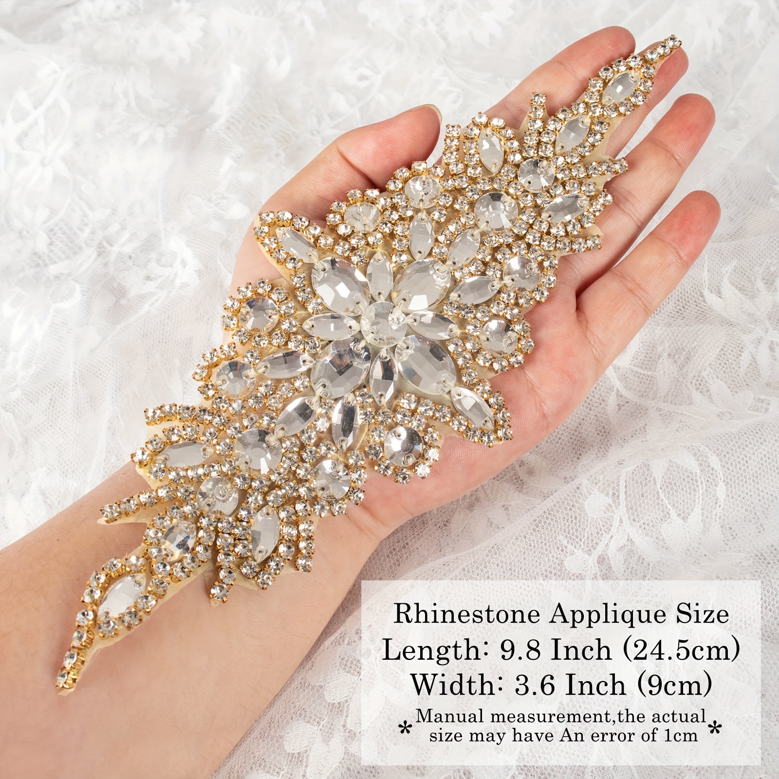 2pcs pieces wedding crystal sash belts applique - Temu