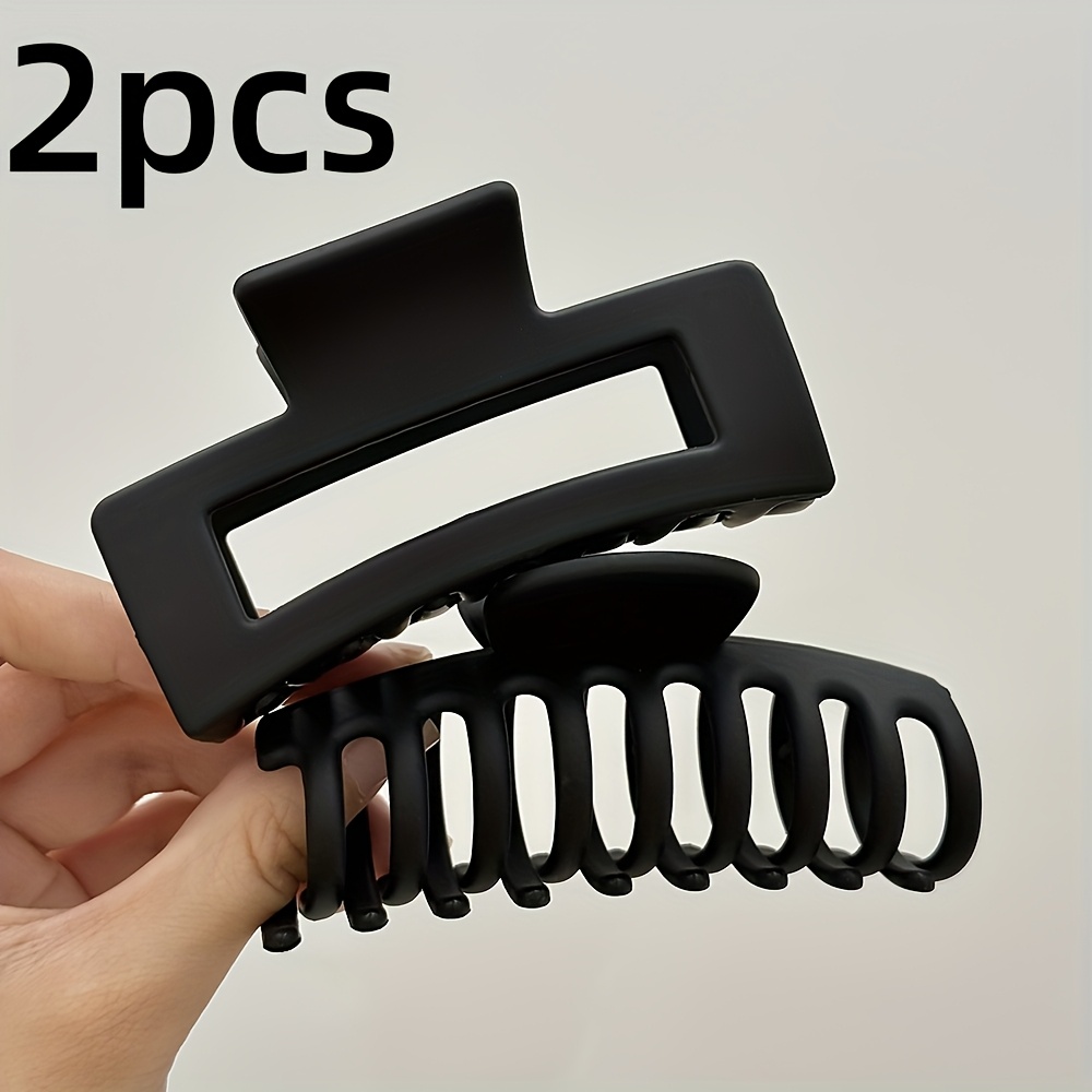 Image of 2/4pcs The Combination Of Large Black Squares And Hairpins Is Suitable For Daily Wear And Hair Styling, With And Durability, Making It The For Gifts