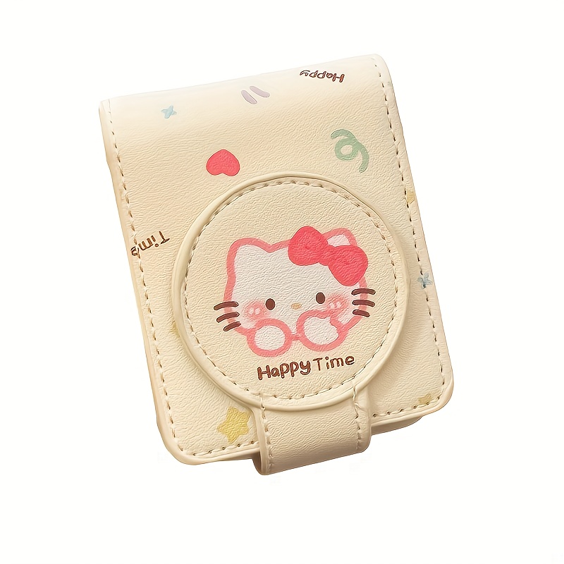 for   lipstick storage bag with   kawaii travel organizer friendship gift for college women foldable design with cute character print white pink accents   graduation season lipstick holder   accessory durable zipper closure Product details 3