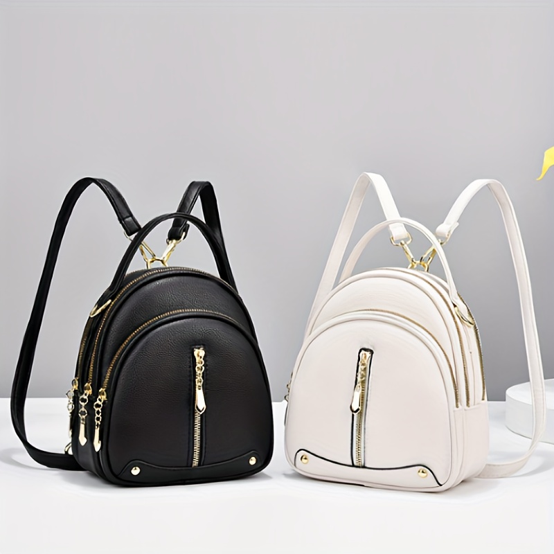 

Backpack For Women, Elegant Mini Multi-pocket Shoulder/crossbody Handbag With Random Zipper Direction, Fashion Commuter Bag