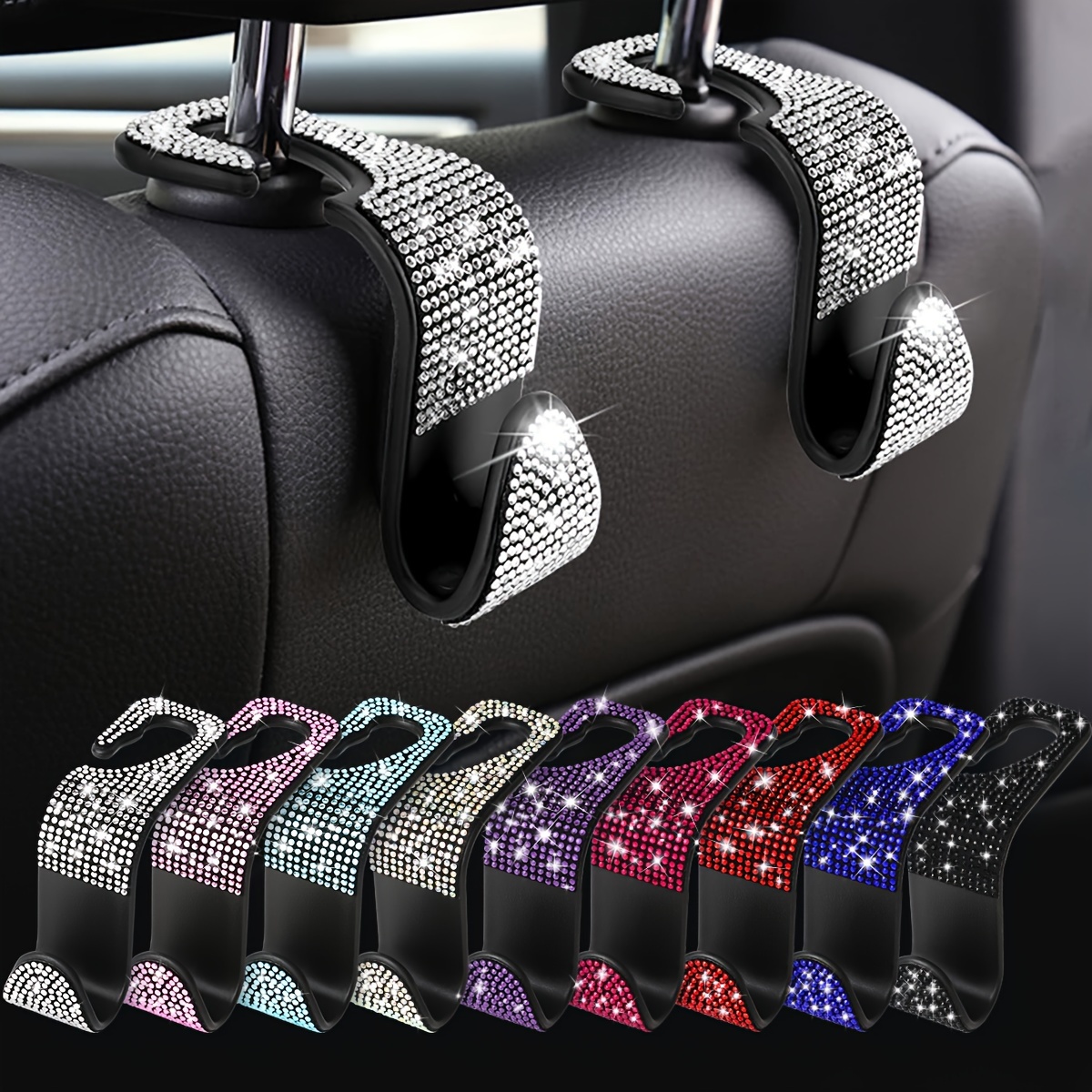 

Shimmering Crystal Back Seat Hook - Abs Resin Material - Car Interior Accessories