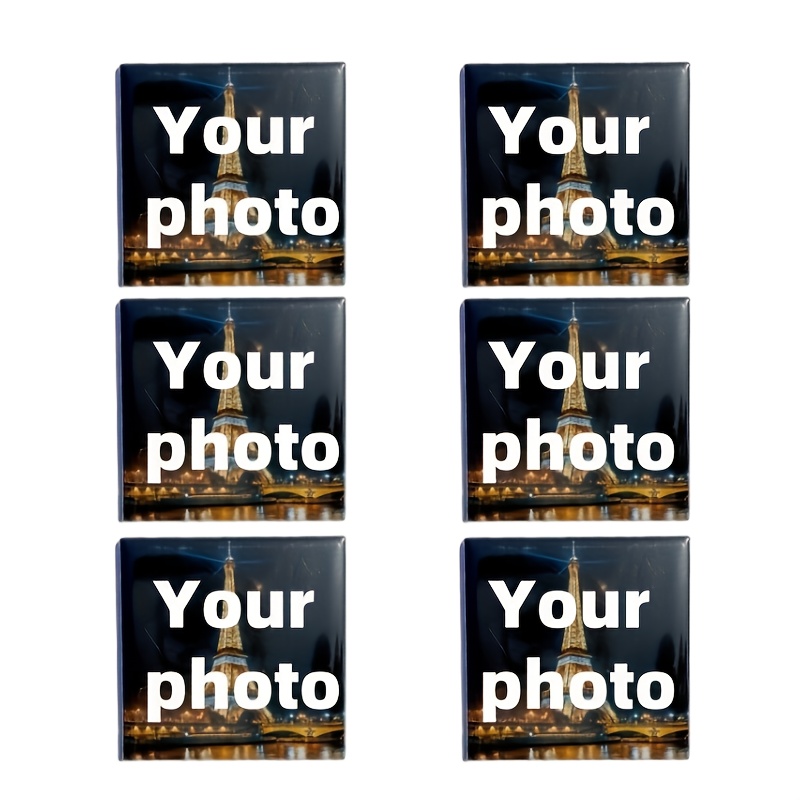 TEMU Custom Refrigerator Magnets 6pcs Set â Personalize With Photos, Logos, Or Text, Perfect For Home Decor, Party Gifts, And Creative Keepsakes
