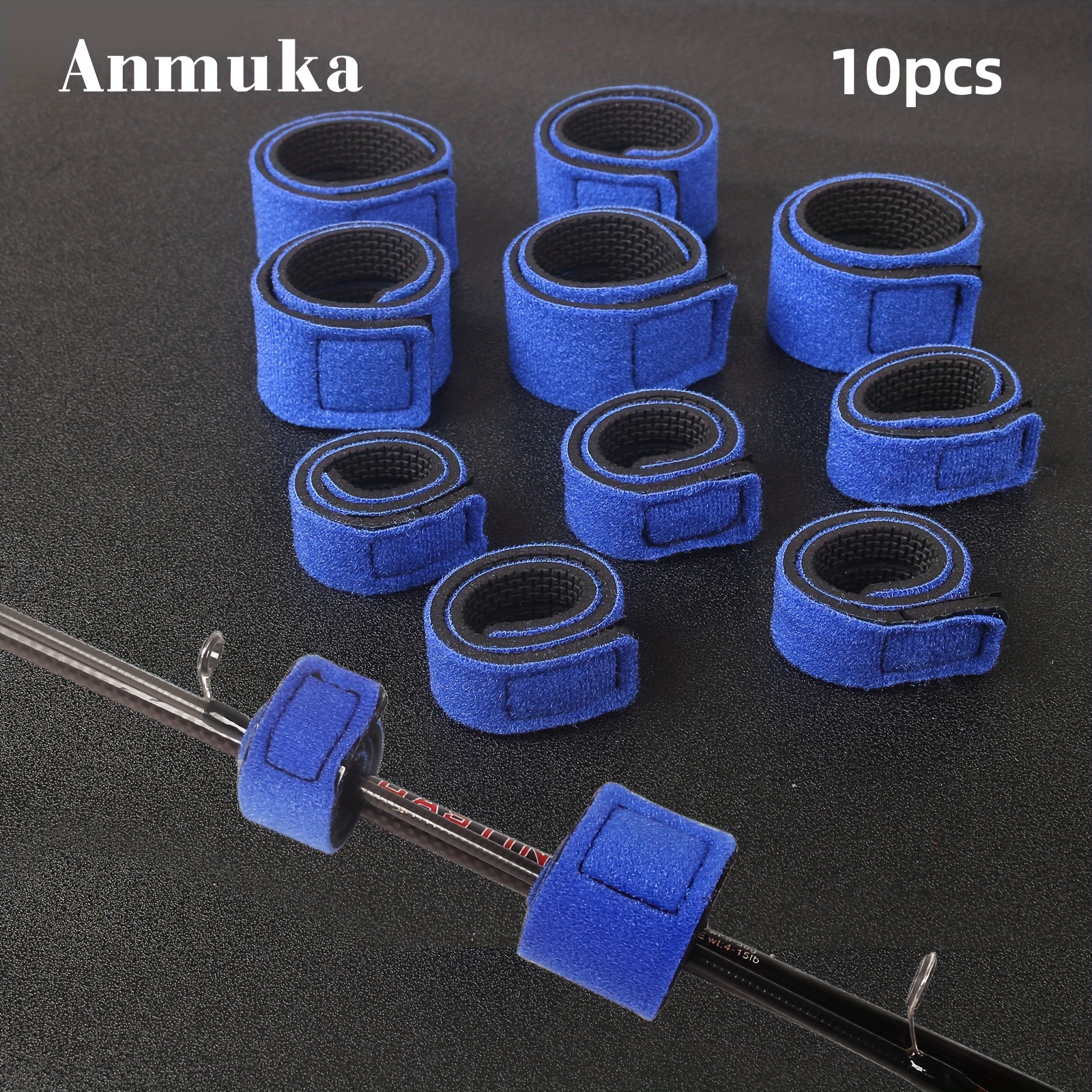 

10 Pieces Of Fishing Rod Wraps, Elastic Tie-downs, Fishing Rod Holder