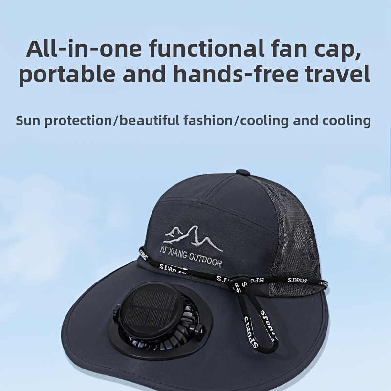 All-in-one functional fan cap, portable and hands-free travel - sun protection, fashion, cooling