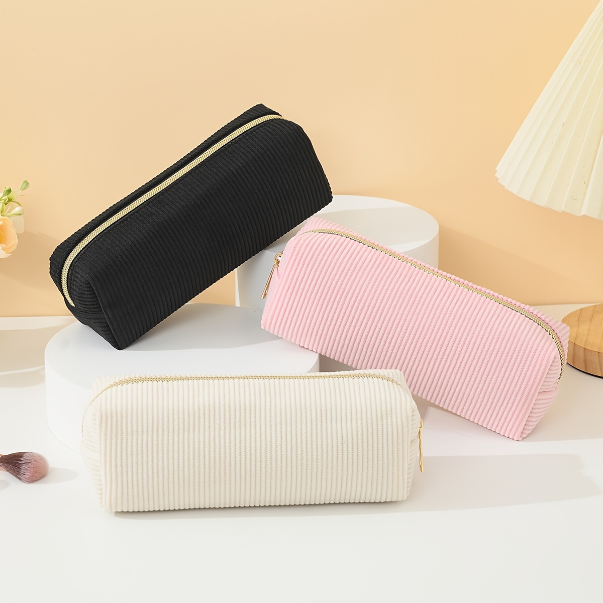 

Ribbed , Cosmetic Bag, Odorless, Fashionable Small Storage For