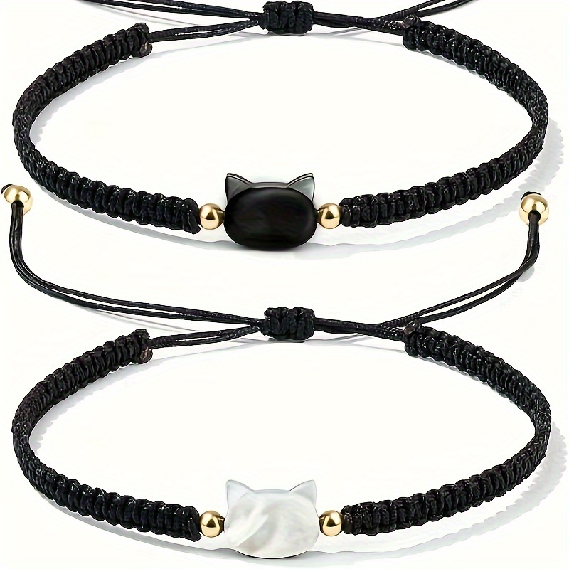 

Cat Couple Bracelets - , Synthetic For