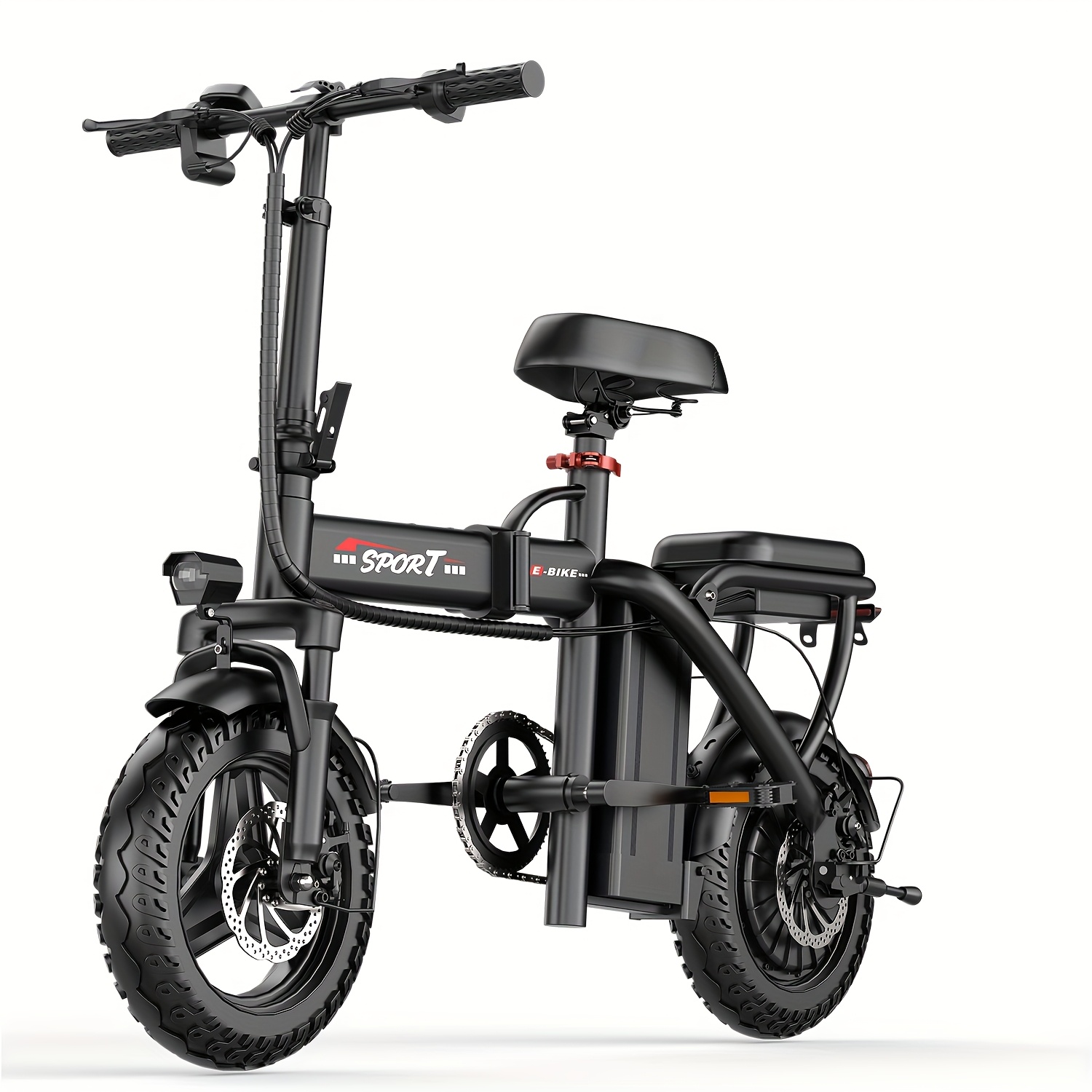 TEMU 650w Collapsible Electric Bike, 48v 10.5ah Detachable Lithium Battery, Fashionable 14" Foldable Commuting E-bike For Women And Men