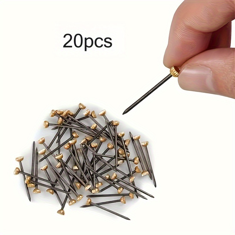 E-shop 20/40/60 Stück Messing Hutnägel, Bildaufhängernägel, Schwerlast-Rahmenhänger für Wandkunst, Bilderrahmen, Heimdekoration & Galeriepräsentation