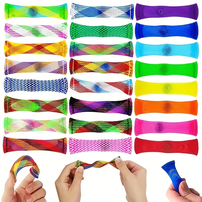 Bendable Woven Mesh with Marble, Sensory Relax Toy, Mixed Colors