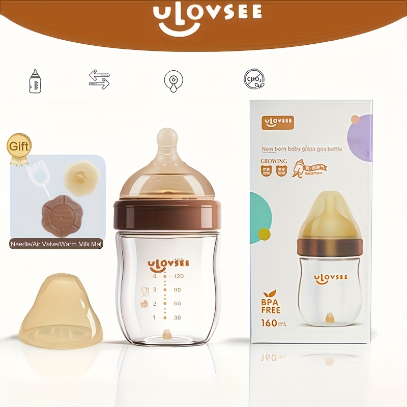 high borosilicate glass baby bottle reaction nipple wide Temu Chile