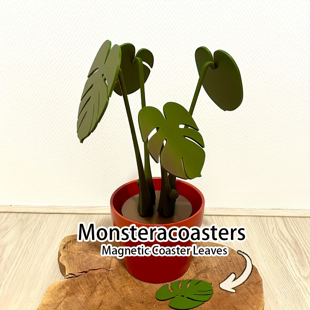 monstera coaster plant coaster magnet home gift a - Temu Kuwait