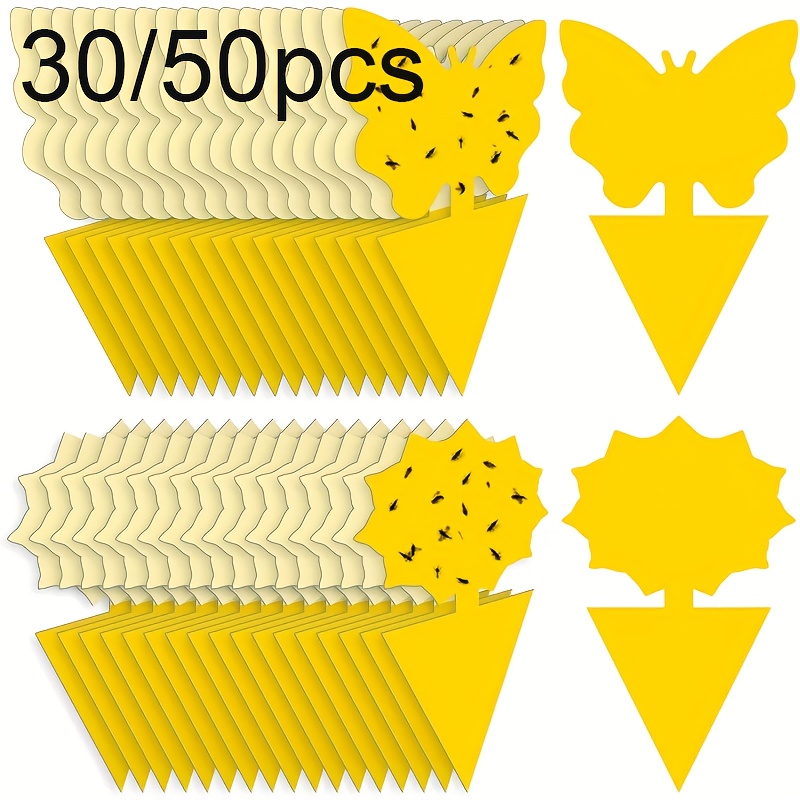 30pcs 50pcs fruit fly sticky traps fungus   traps insect trap for plants kitchen indoor and outdoor