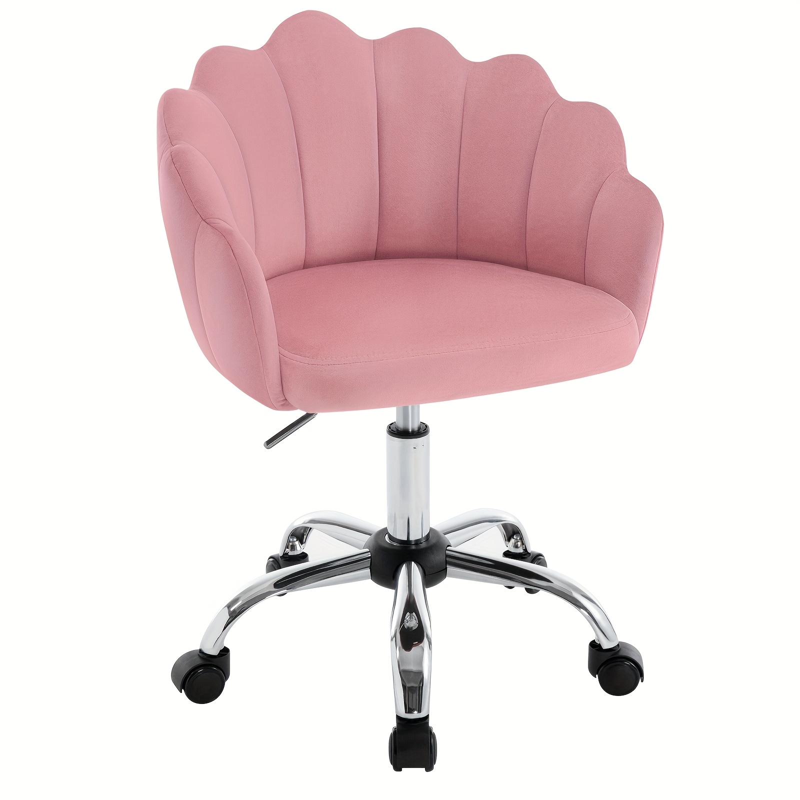 E-shop Home Office Stuhl, Schreibtischstuhl, Make-up Stuhl, Samtstuhl mit Blütenblattförmigem Rücken - Bequem und Schön, Drehstuhl mit Rädern,