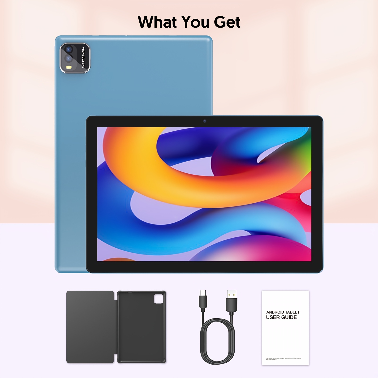 TEMU Tablette Android 15 High V : Processeur -Core, Grand Écran 10,1 pouces, 12 Go (3+9) RAM + 64 Go ROM, Extensible jusqu'à 1 To, Équipée d'une