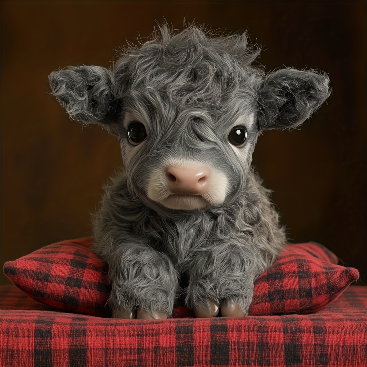 TEMU Cute Highland Cow Painting Kit. Adult Stress Relief Handmade Entertainment Supplies Craft Desktop Ornament Wall Hanging Decoration Furniture