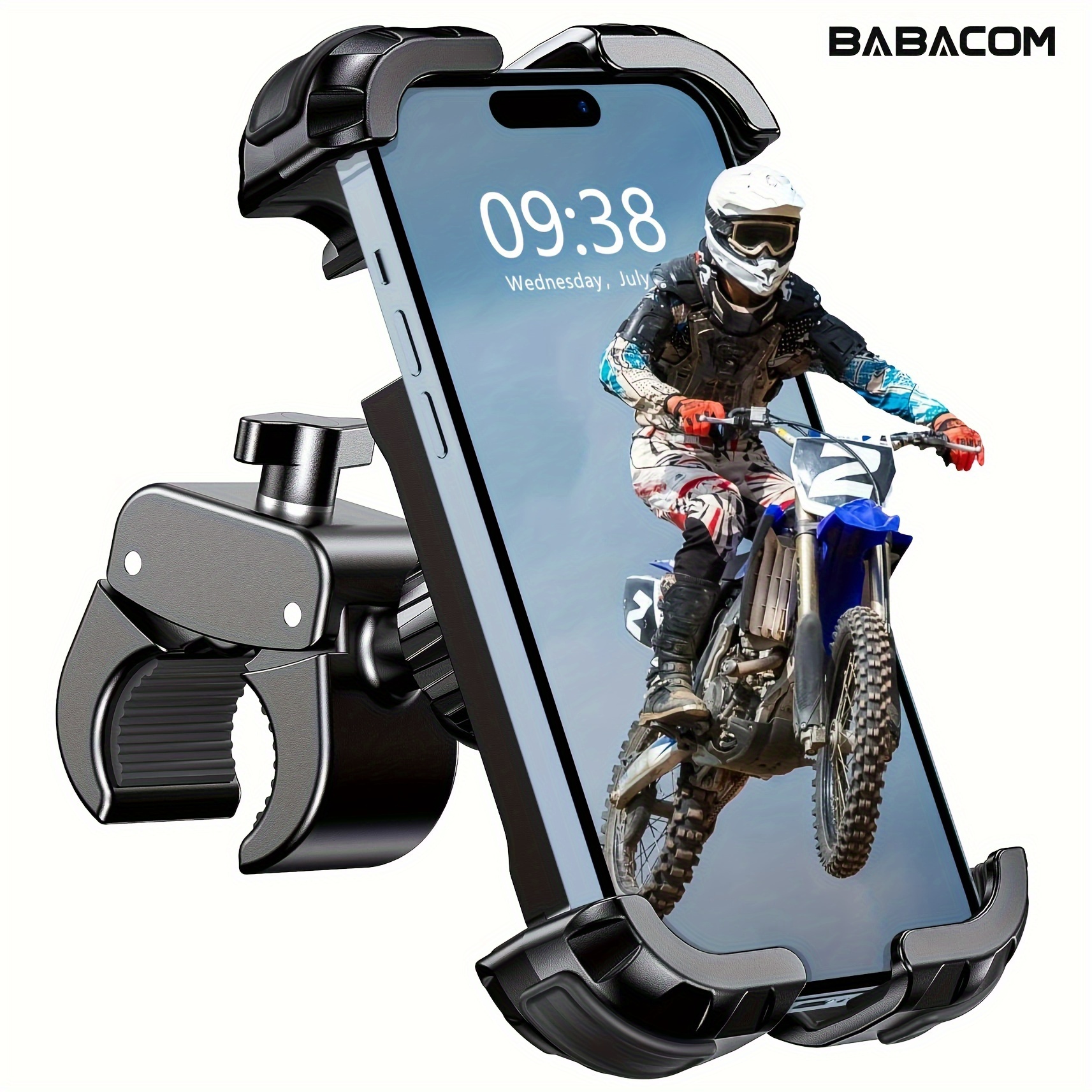TEMU Babacom Bike Phone Mount, Upgrade \[1s Lock]\[] Motorcycle Phone Mount, \[360Â° Rotatable] Phone Holder For Bike Handlebar Compatible With