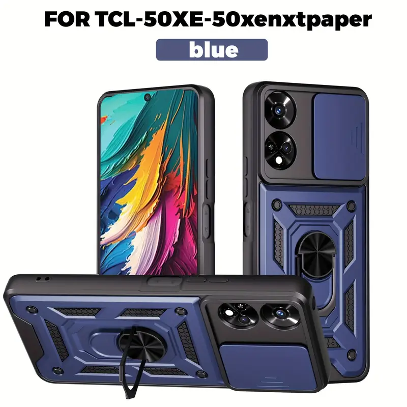 Phone case: This phone case is suitable for TCL 50 XE 5G and compatible with TGL 50 XE * 5G. It features double-layer shockproof protection, an internal sliding camera cover, and * with a 360 stand. Phone case: This phone case is suitable for TCL 50 XE 5G and compatible with TGL 50 XE * 5G. It features double-layer shockproof protection, an internal sliding camera cover, and * with a 360 stand.