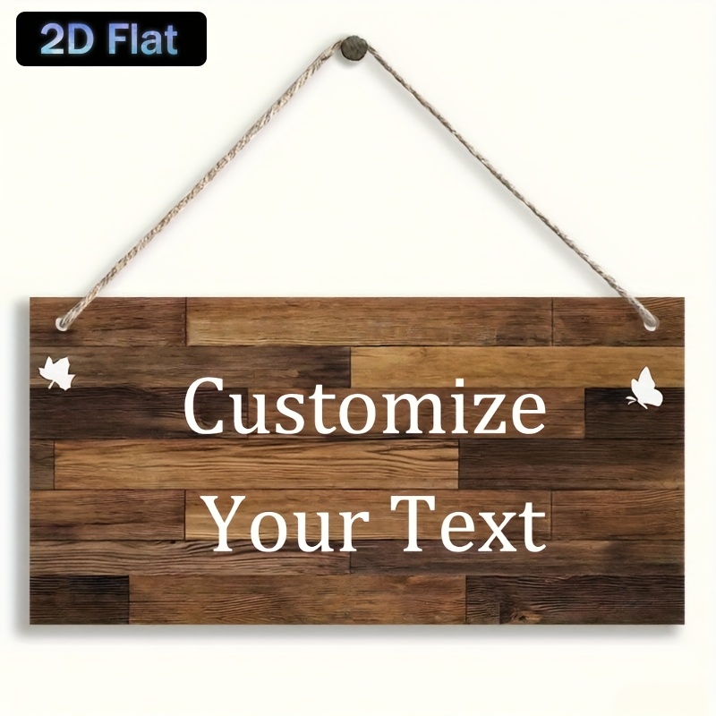 TEMU 2d Flat, Customizable Text For Home Wooden Wall/door Decor Art Hanging Ornaments/signs, Party Decor, Garden Decor, For Home Decor Floral Country