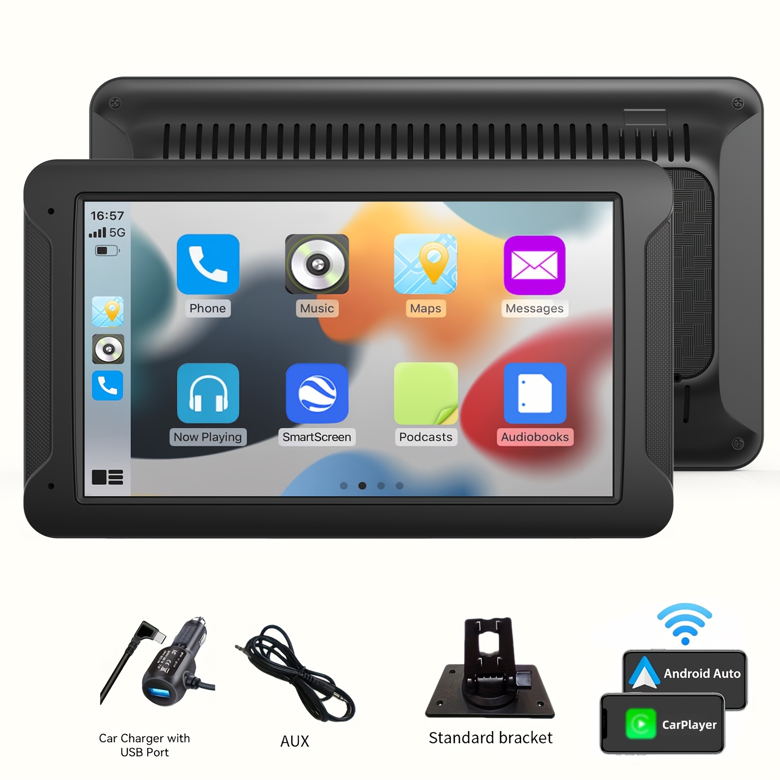 TEMU Portable 7" Smart Touchscreen Car Stereo With & Auto, Wireless, Gps Navigation, , Aux/fm, Car Plug Vehicles, , Vehicle Audio Upgrade, Modern Dashboard , Userfriendly Interface