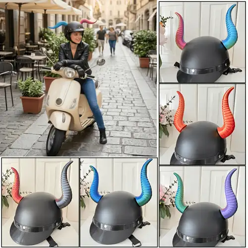 bike helmet horns MagNeatOhz: Large Black Devil for Express yourself. Spring Park 1Pair Motorcycle Helmet