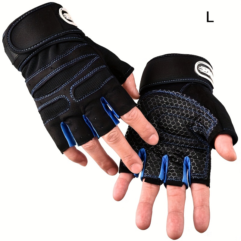 TEMU Of Men' Gloves, Anti-slip Wear-resistant Thickened Gym Hand Grips Suitable For Weightlifting