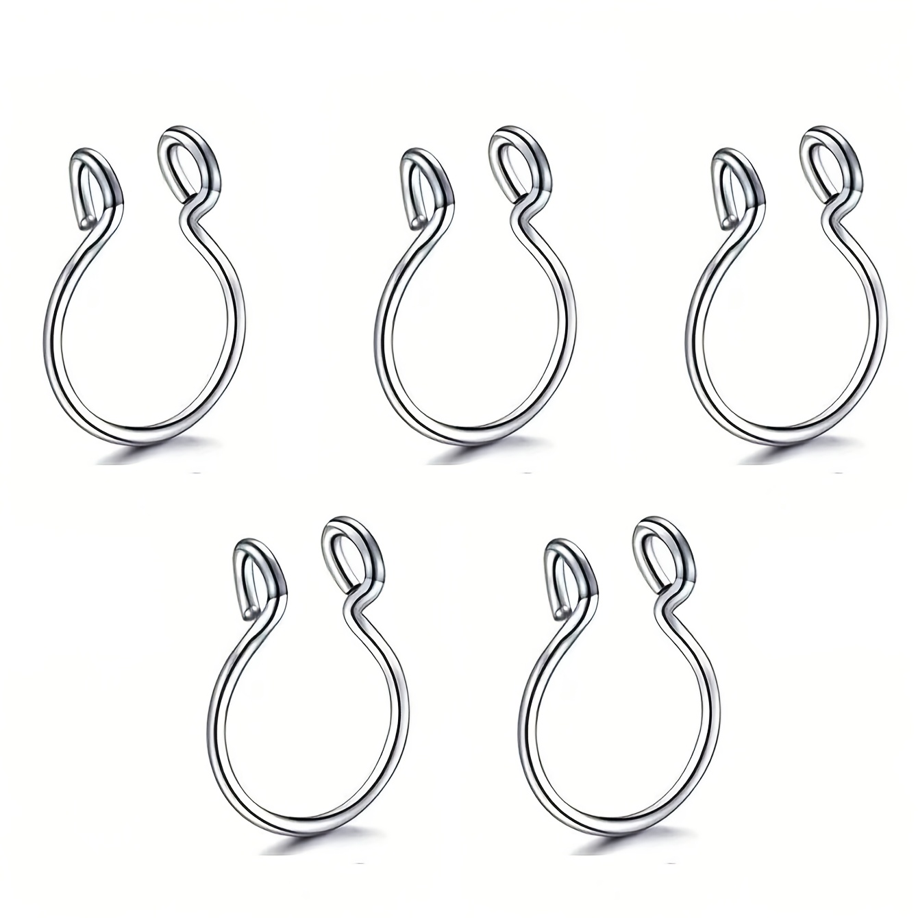 Women's Stainless Steel Round Faux Lip Ring Non-Piercing Nose Ring