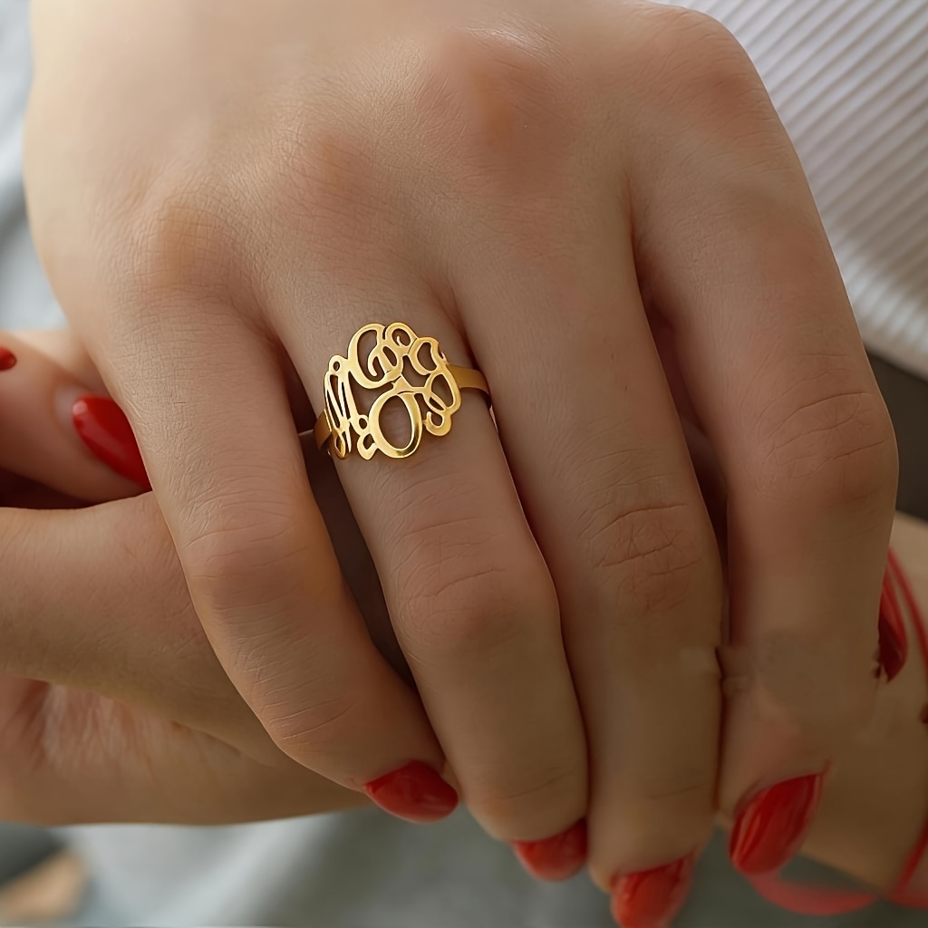 TEMU Anillo Mini Personalizado con tu , Accesorio de Joyería de Moderno