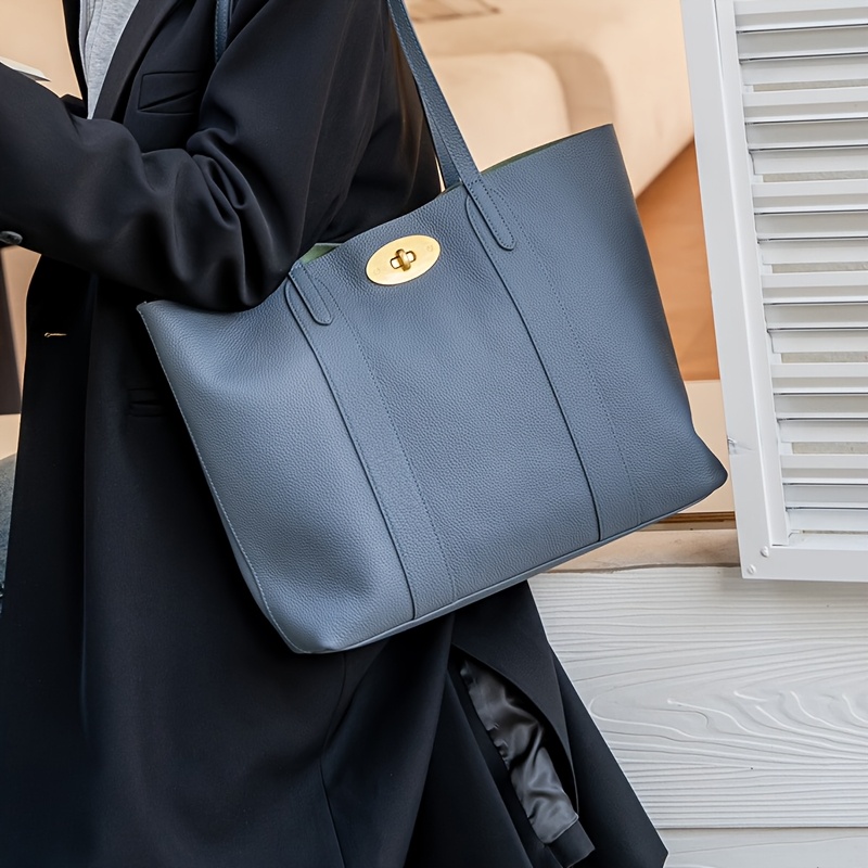TEMU Top-grain Genuine Leather Shopping Bag, Classic Genuine Leather Shoulder Bag For Women, Premium Genuine Leather Handbag, Small Tote Bag
