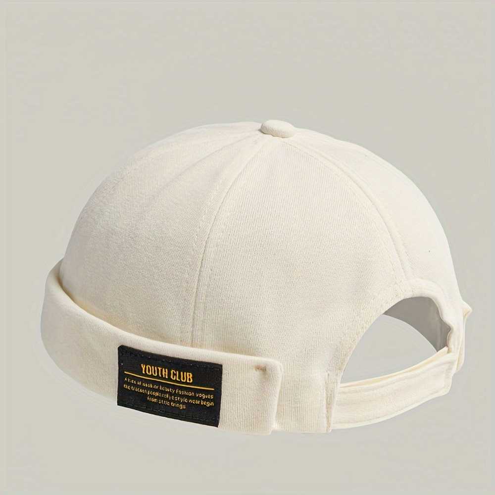 Youth Club Letter Stitching Plain Color Brimless Hat