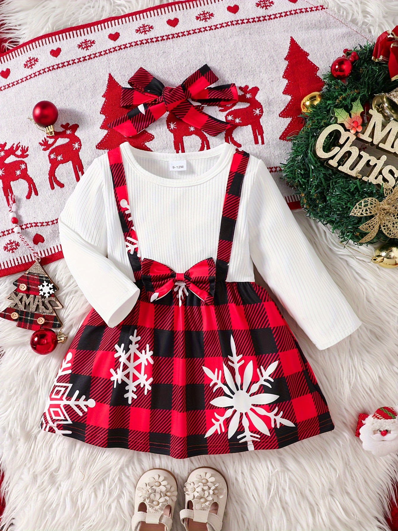 Générique Robe De Noël Pour Nouveau-né Bébé Fille Robe Rouge, Noel Bebe