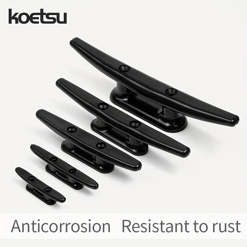 

Koetsu Black Nylon 2-hole Cleats: Essential Boat Accessories For Securing Kayak And Plastic Boat Deck Ropes During Docking