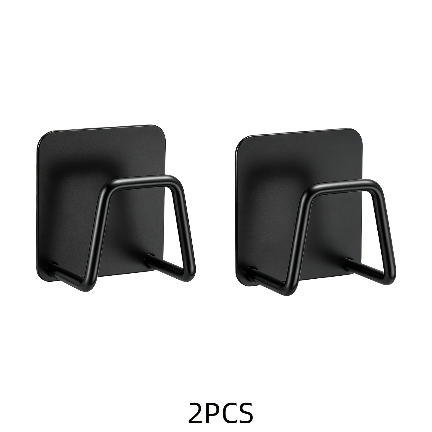 TEMU 2pcs Set/pack Of No-drill Stainless Steel Kitchen Hooks, Scouring Pad Organizer, Sink Cover, Steel, Pot Lid Storage Rack, Dishcloth Holder,