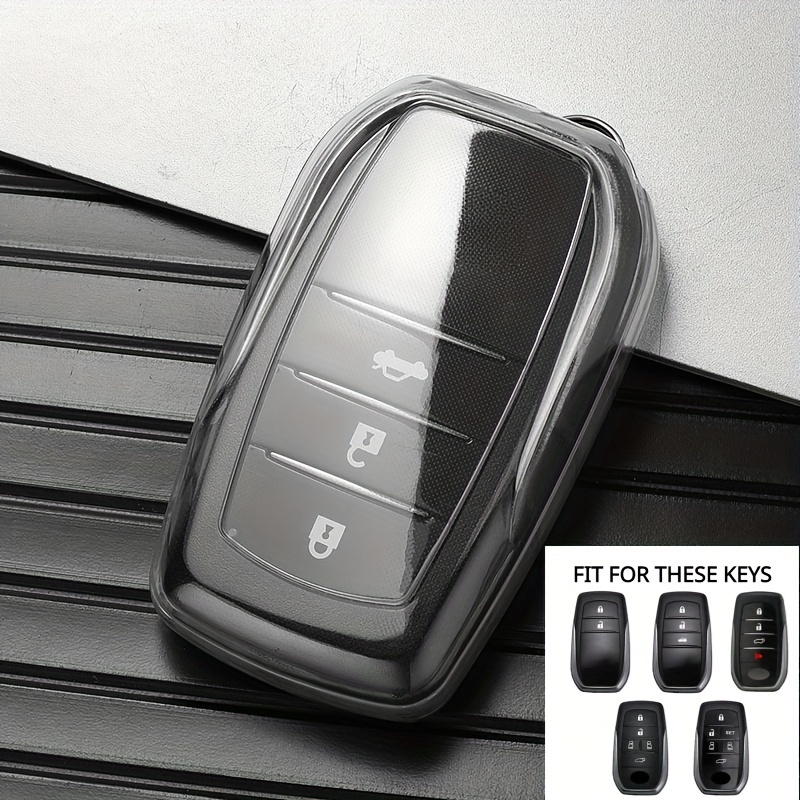 TEMU Étui de clé de voiture en TPU de mode premium adapté pour Toyota, couverture de protection pour divers modèles TOYOTA, y Runner, Land Cruiser,