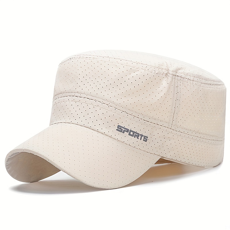 TEMU Summer Breathable Flat Hat, Sport Outdoor Quick-dry Lightweight Sun Hat For Outdoor Sports