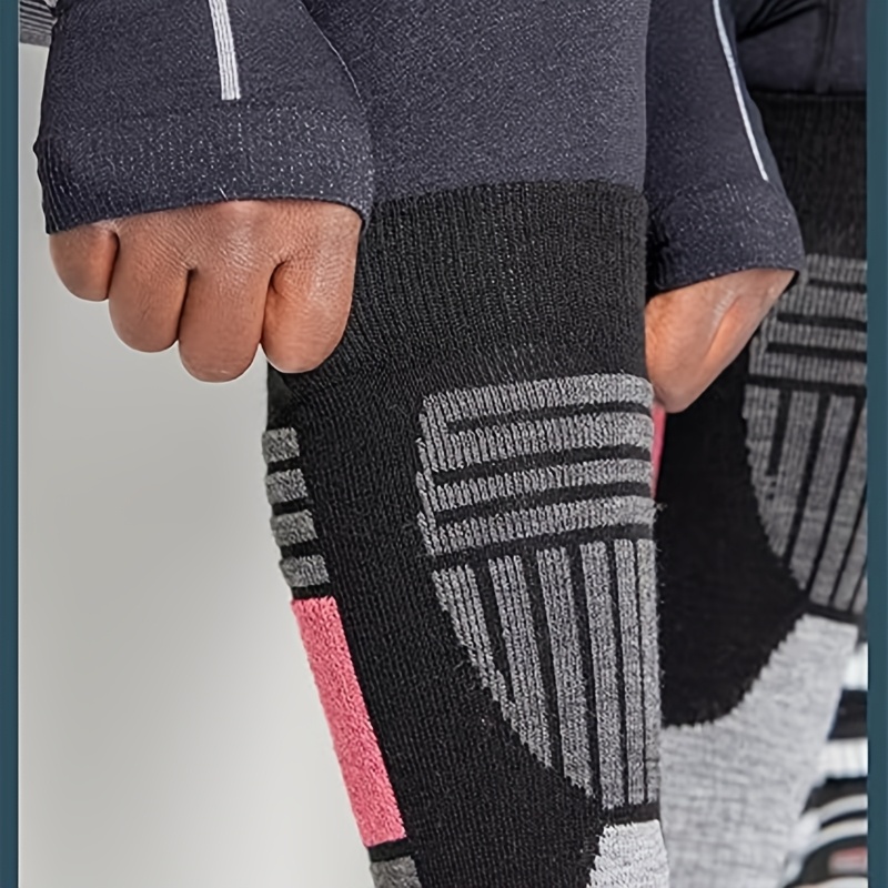 2 Pairs of Warm Elastic Skiing Socks, Unisex Fit