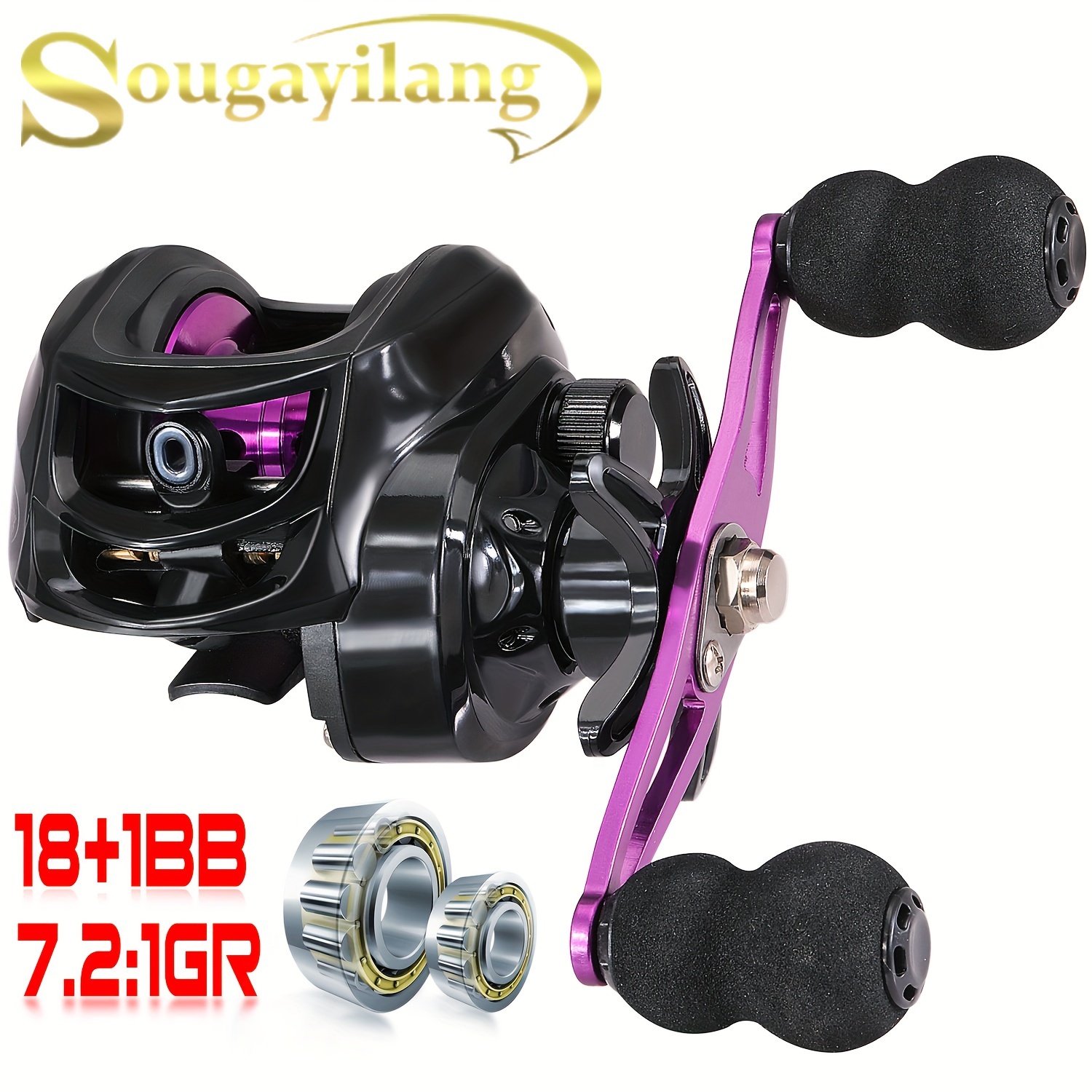 

Sougayilang Fishing Reel With A Gear Ratio Of 7.2:1, Magnetic Brake System, Maximum Drag Force Of 10kg, Lightweight And Durable, Suitable For Saltwater And Freshwater Fishing Gear And Accessories