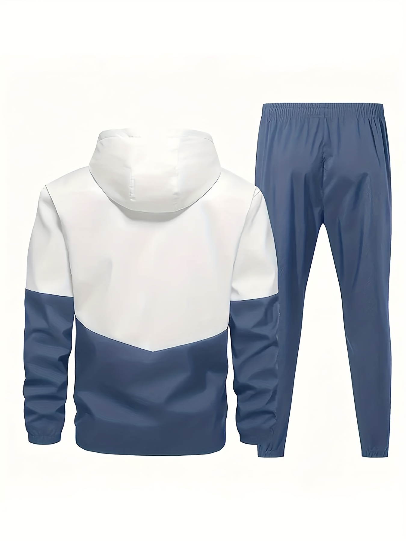 2pcs Set of New Spring And Autumn Sports Fashion Suits for Men, Hooded Jackets, Jackets, Simple Casual Pants with Cuffs