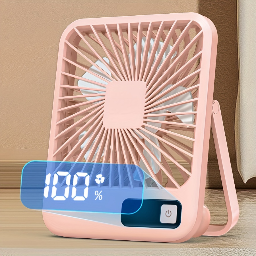   desktop mini fan portable usb rechargeable fan 180 tilt folding and hanging personal fan with power display 5 speed   table fan suitable for desktop   for hot day details 8