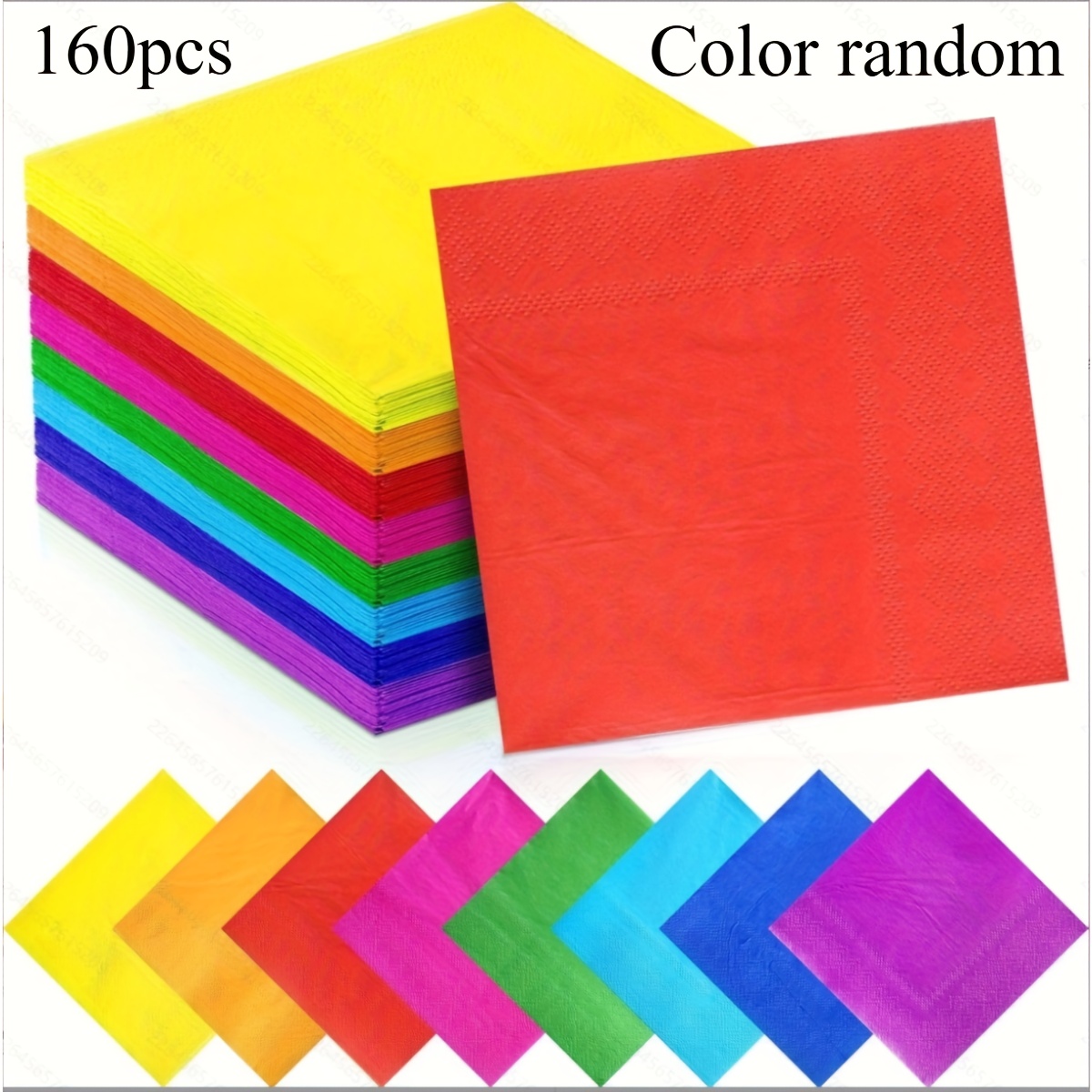 Image of 160pcs Random Color Napkin Disposable Beverage Paper Assorted Napkins For Wedding Dinner Dessert Candy Party For Halloween、christmas