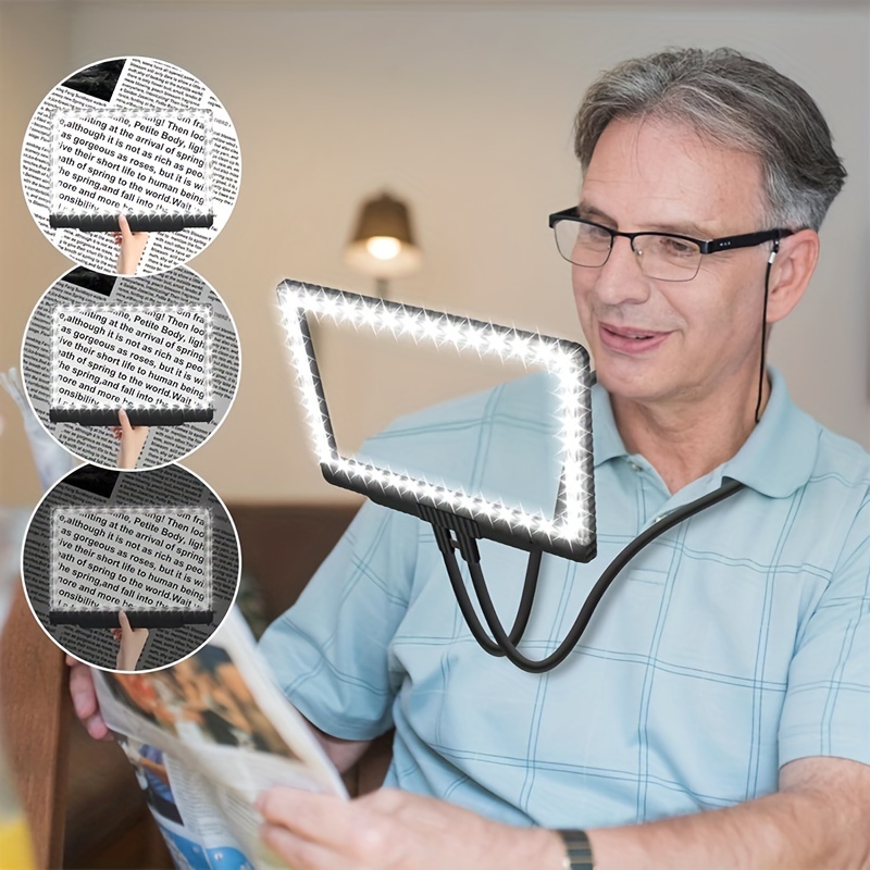5  free magnifying glass with light 43   leds large page magnifier for reading flexible gooseneck magnifier for neck wear repair sewing   elderly Product details 1