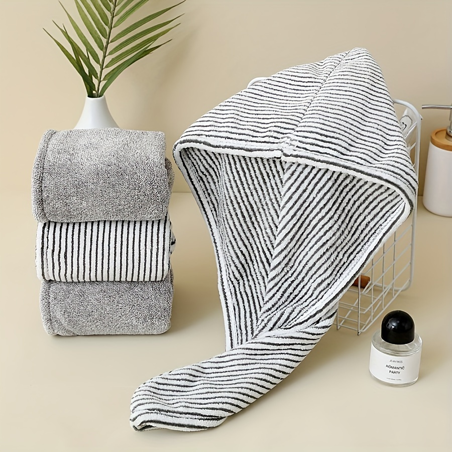 

1pc Bamboo Fiber Hair Wrap Towel, Absorbent & Quick-drying Lady's Turban, Super Soft Dry Hair Cap, For Long & Short Hair, Ideal Bathroom Supplies