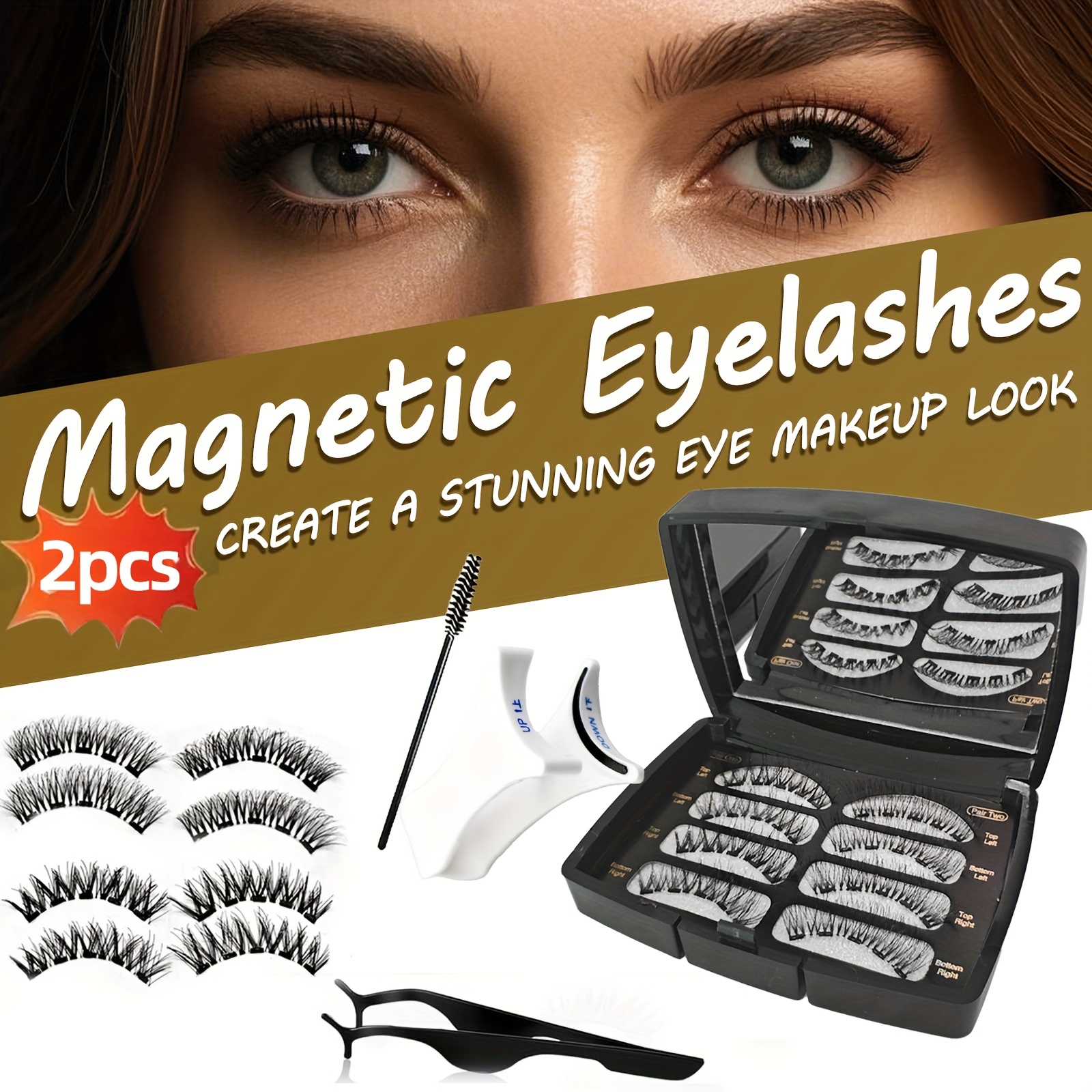 3d eyelashes 7 times magnetic magnets reusable daily wear no needed long without worries details 1