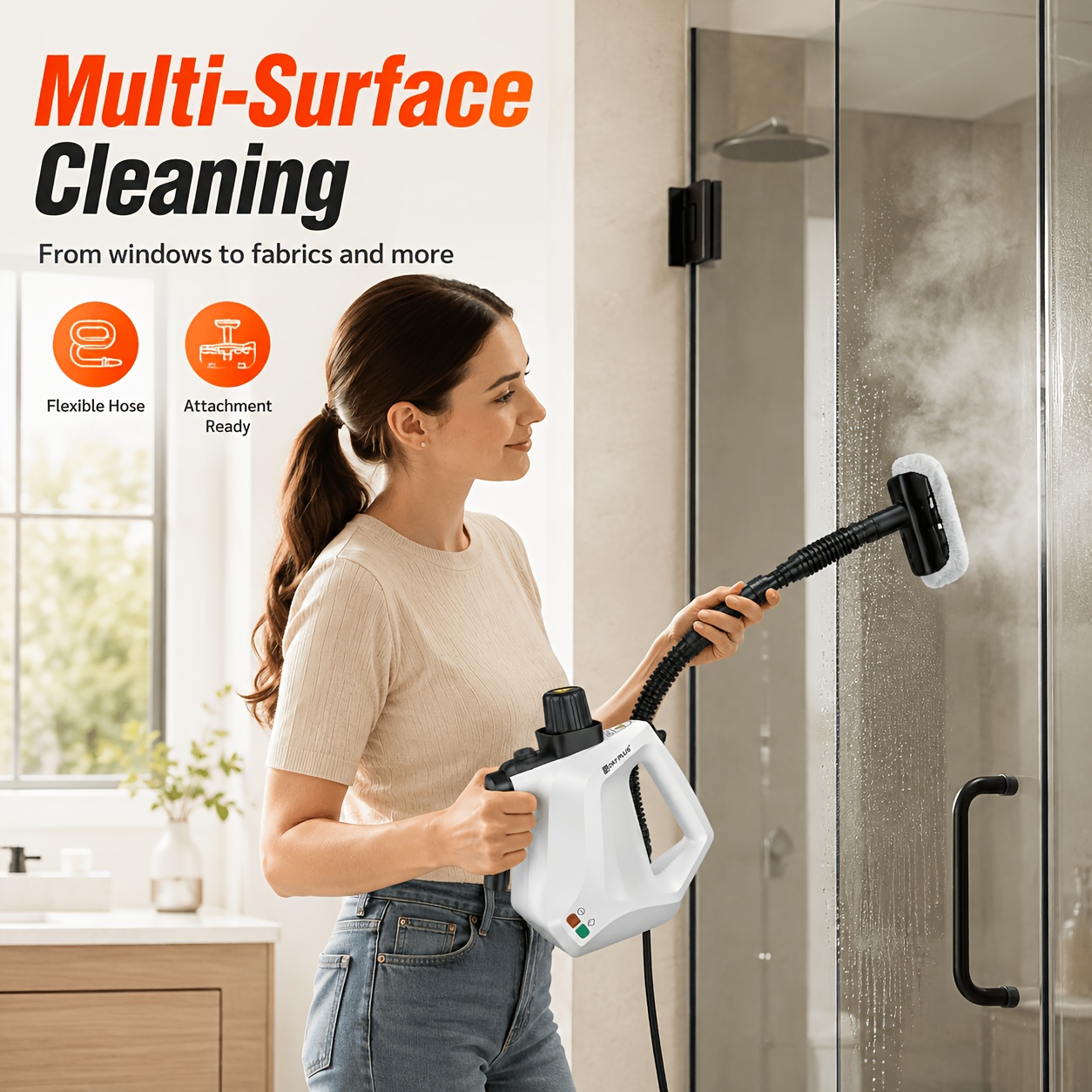 TEMU 800w Portable Handheld Steam Cleaner, Multi-surface Natural Steam Cleaner, Household Steam Cleaner, Suitable For Home, Office, And Car, Cleans