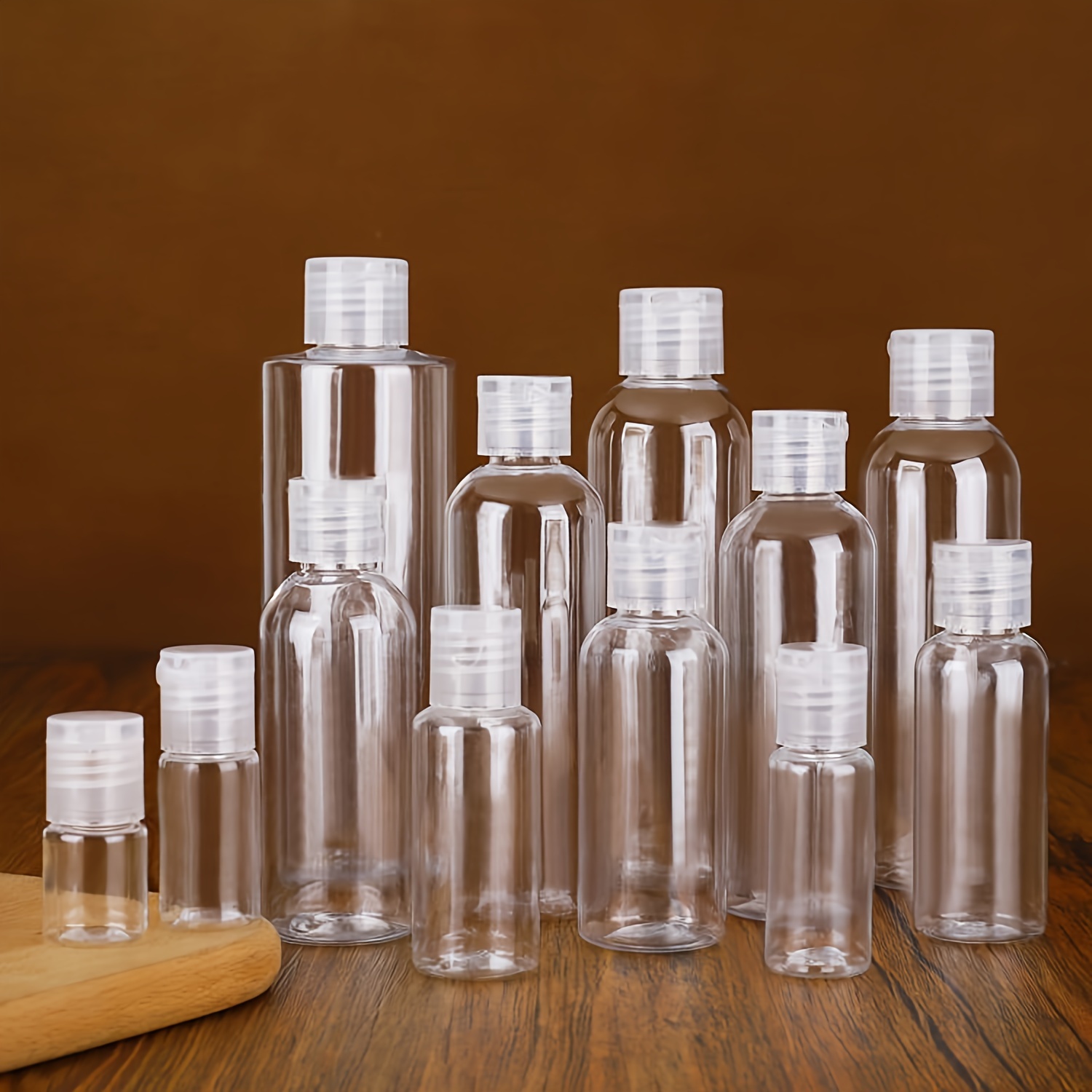 

5pcs Travel Bottle Set - Clear Plastic, Refillable & Reusable Squeeze Containers For Lotion, Cream, Toner, Body Wash - Portable In Sizes (15//50/80//120/150/200/250ml)