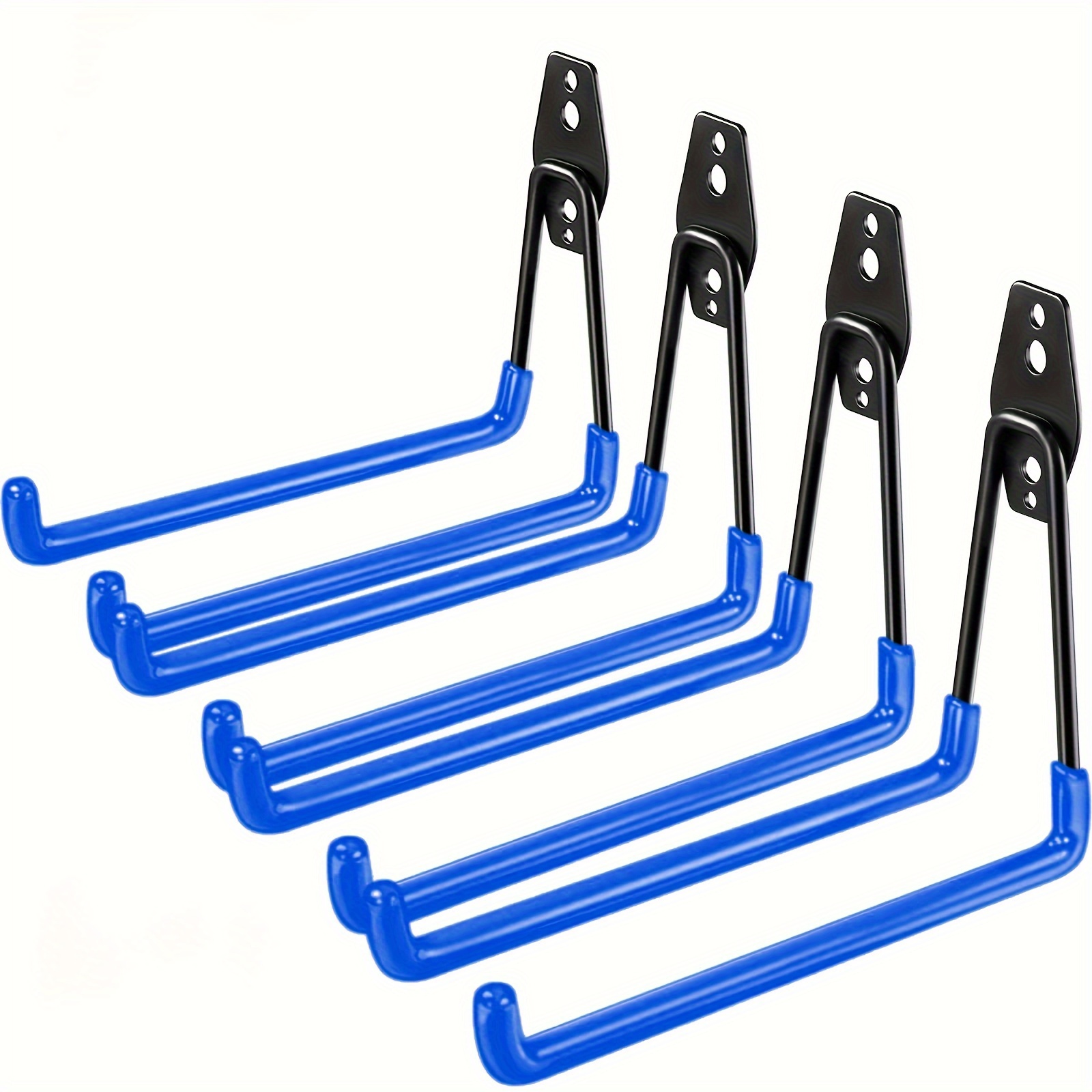 

4-pack Heavy-duty Garage Hooks, Wall-mounted Utility Storage Hangers, Tool Organization, For Electric Tools, Ladders, Bulk Items, Bicycles, Ropes, Contemporary Style, Metal, Painted ,