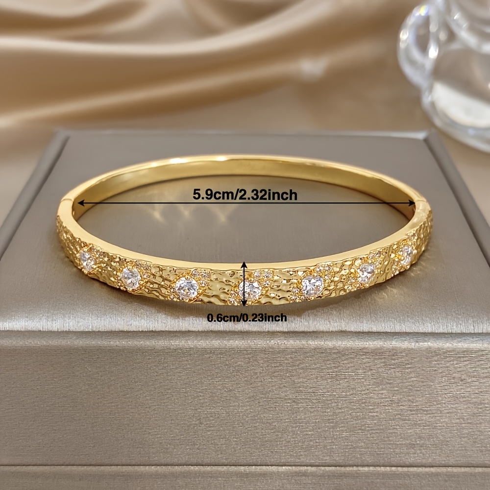 Unisex High Quality Copper Bracelet with Romantic Rhinestone Inlay
