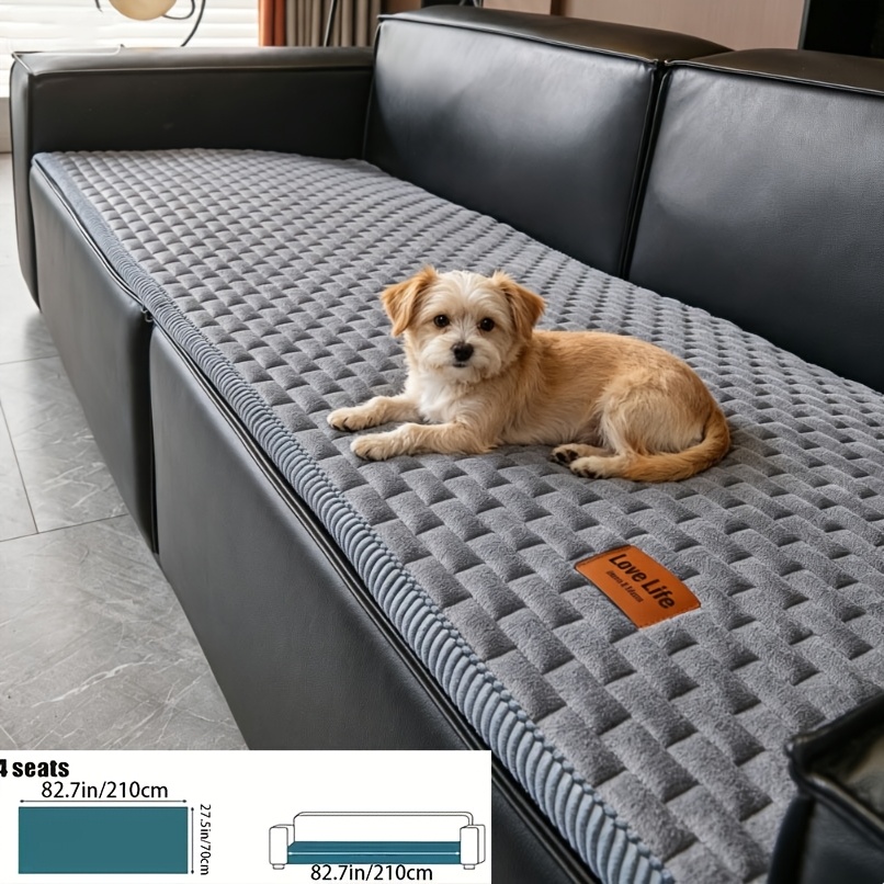 TEMU 1pc Thickened Quilted Corduroy Sofa Cover Suitable For 1/2/3/4-seater & Sectional Sofas, Modern Non-slip Couch Cover With Corduroy Fabric &