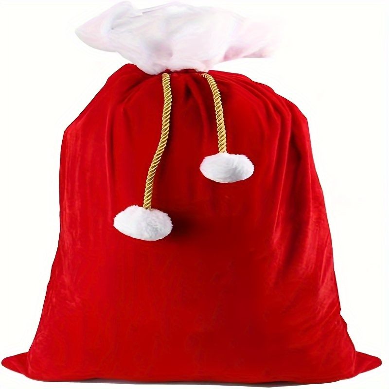 

Santa Claus Velvet Drawstring Gift Bag - Perfect For Christmas Decor & Party Favors