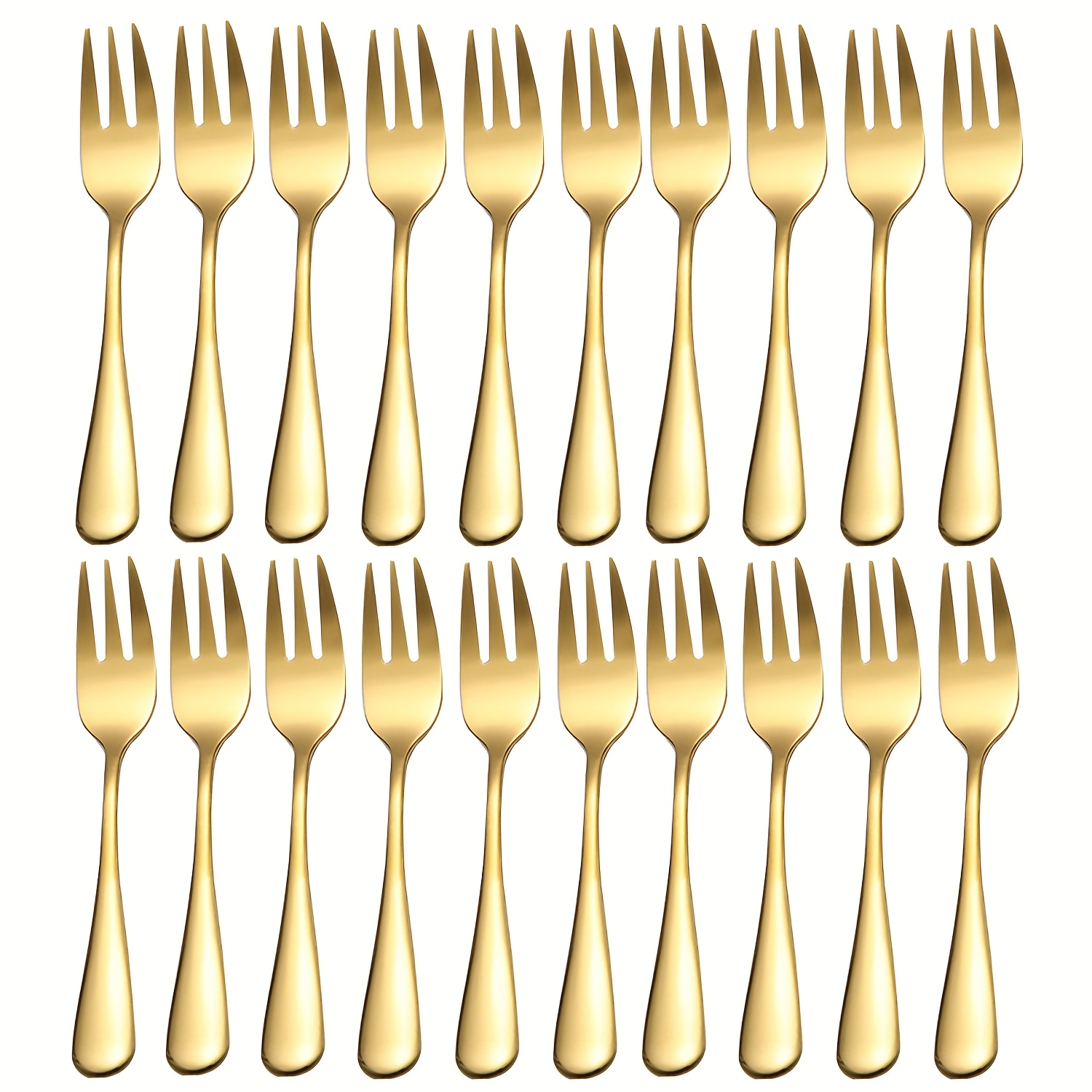 Image of 20pcs Stainless Steel 1010 Dessert Forks Household Kitchen Fruit Forks Cake Forks Cake Forks Dessert Forks Tea Forks Fruit Salad Forks Three-pronged Forks Suitable For Restaurants Parties