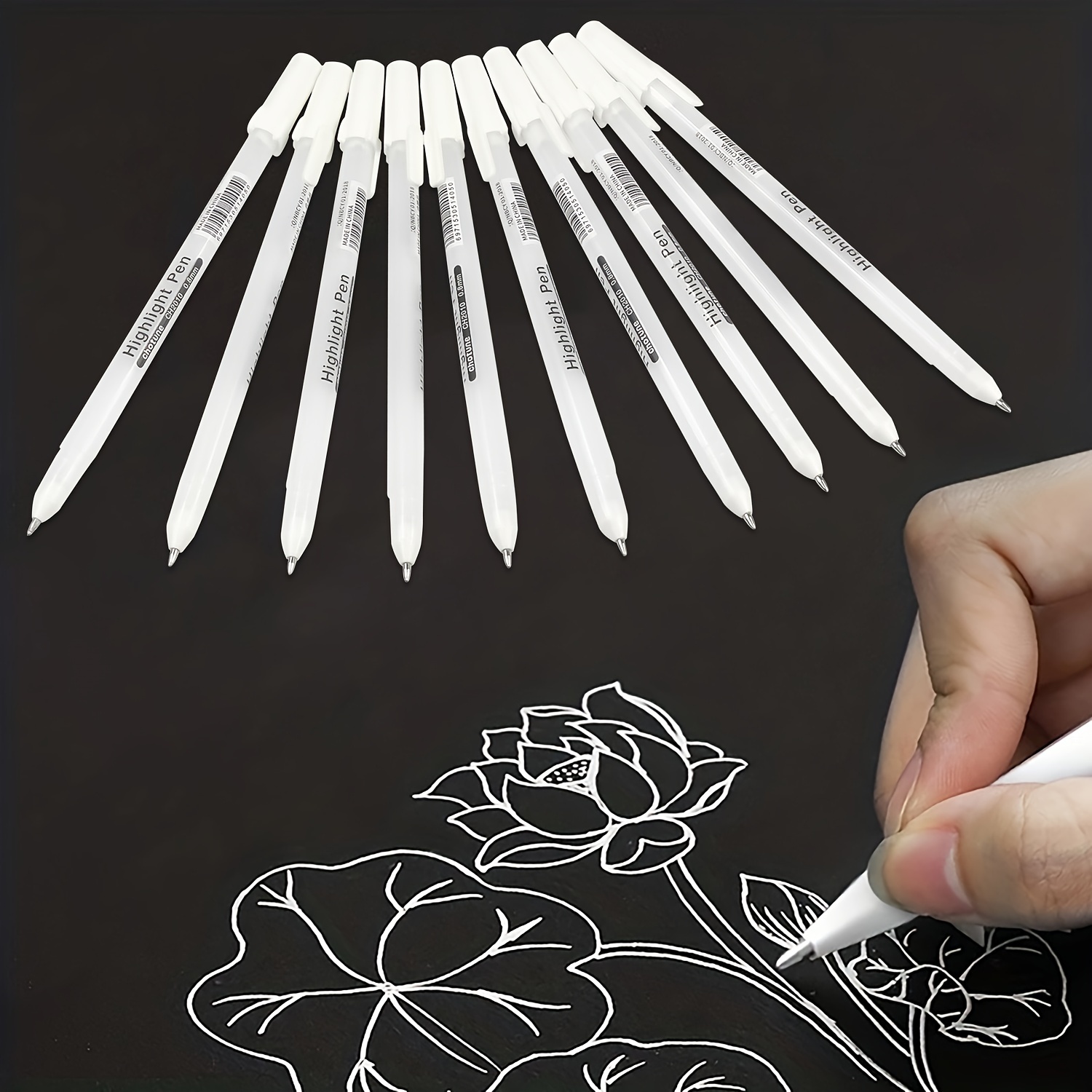 white gel pens 5mm fine tip gel ink pens black paper Temu